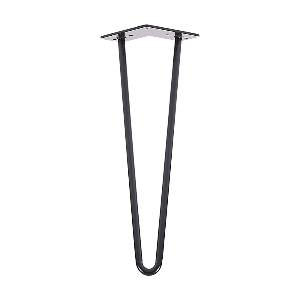 Set of 4 Industrial Retro Hairpin Table Legs 12mm Steel Bench Desk - 41cm Black